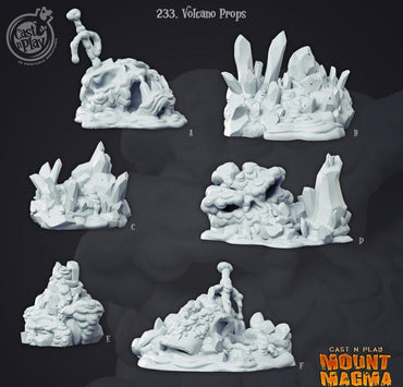 3D Printed Cast n Play Volcano Props 28mm 32mm D&D (Online Only)