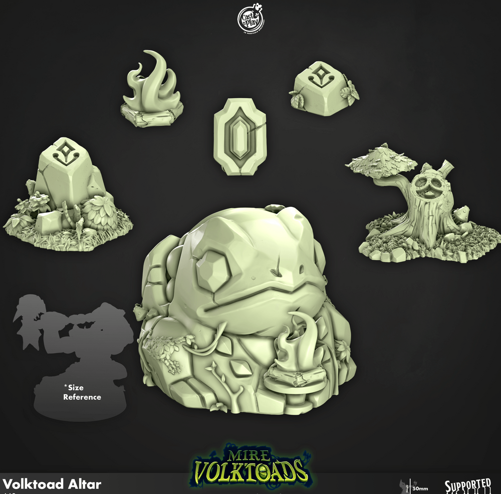 3D Printed Cast n Play Volktoad Altar Mire Volktoads Set 28mm 32mm D&D (Online Only)