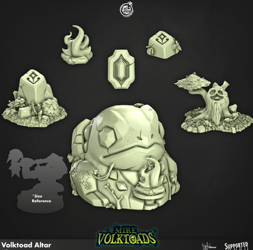 3D Printed Cast n Play Volktoad Altar Mire Volktoads Set 28mm 32mm D&D (Online Only)
