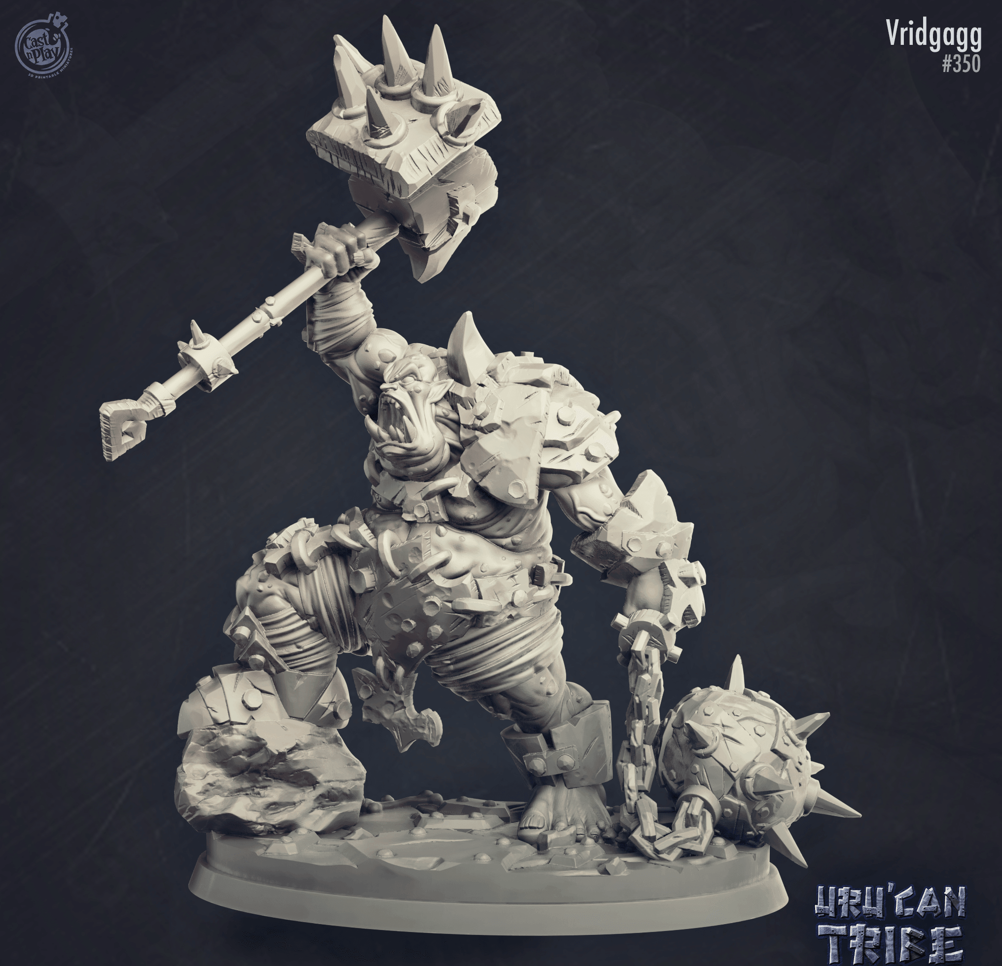 3D Printed Cast n Play Vridgagg Orge Uru'Can Tribe 28mm 32mm D&D (Online Only)
