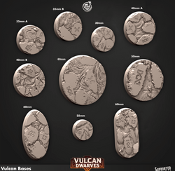 3D Printed Cast n Play Vulcan Bases Vulcan Dwarves Set 28mm 32mm D&D (Online Only)