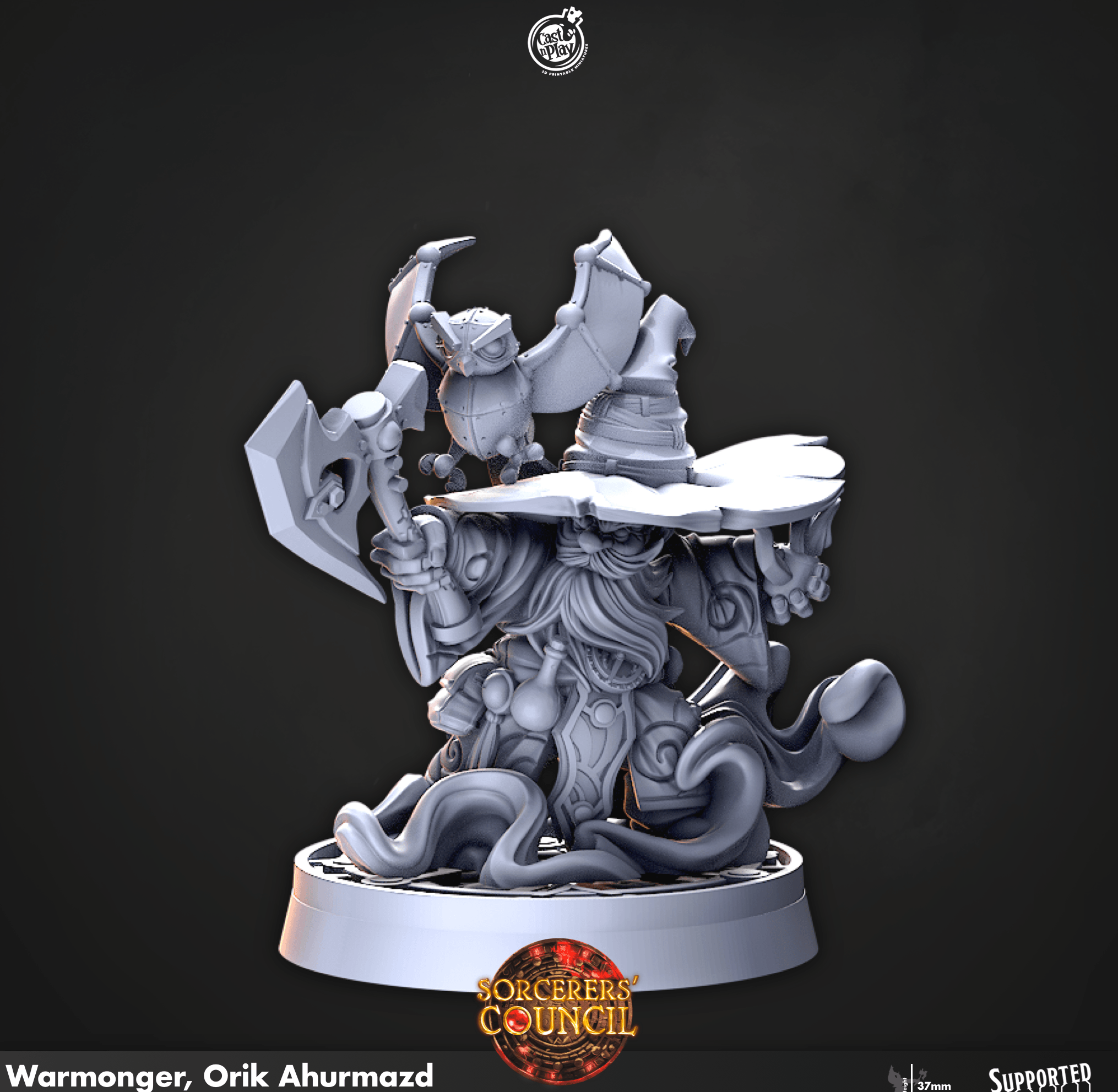 3D Printed Cast n Play Warmonger, Orik Ahurmazd Sorcerers Council 28mm 32mm D&D (Online Only)