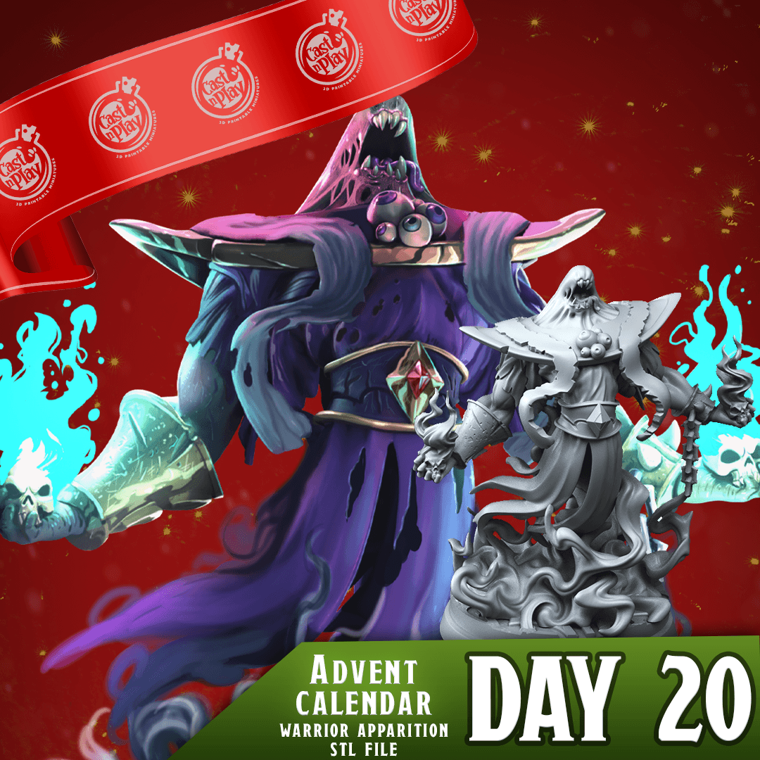 3D Printed Cast n Play Warrior Apparition 28mm 32mm D&D (Online Only)