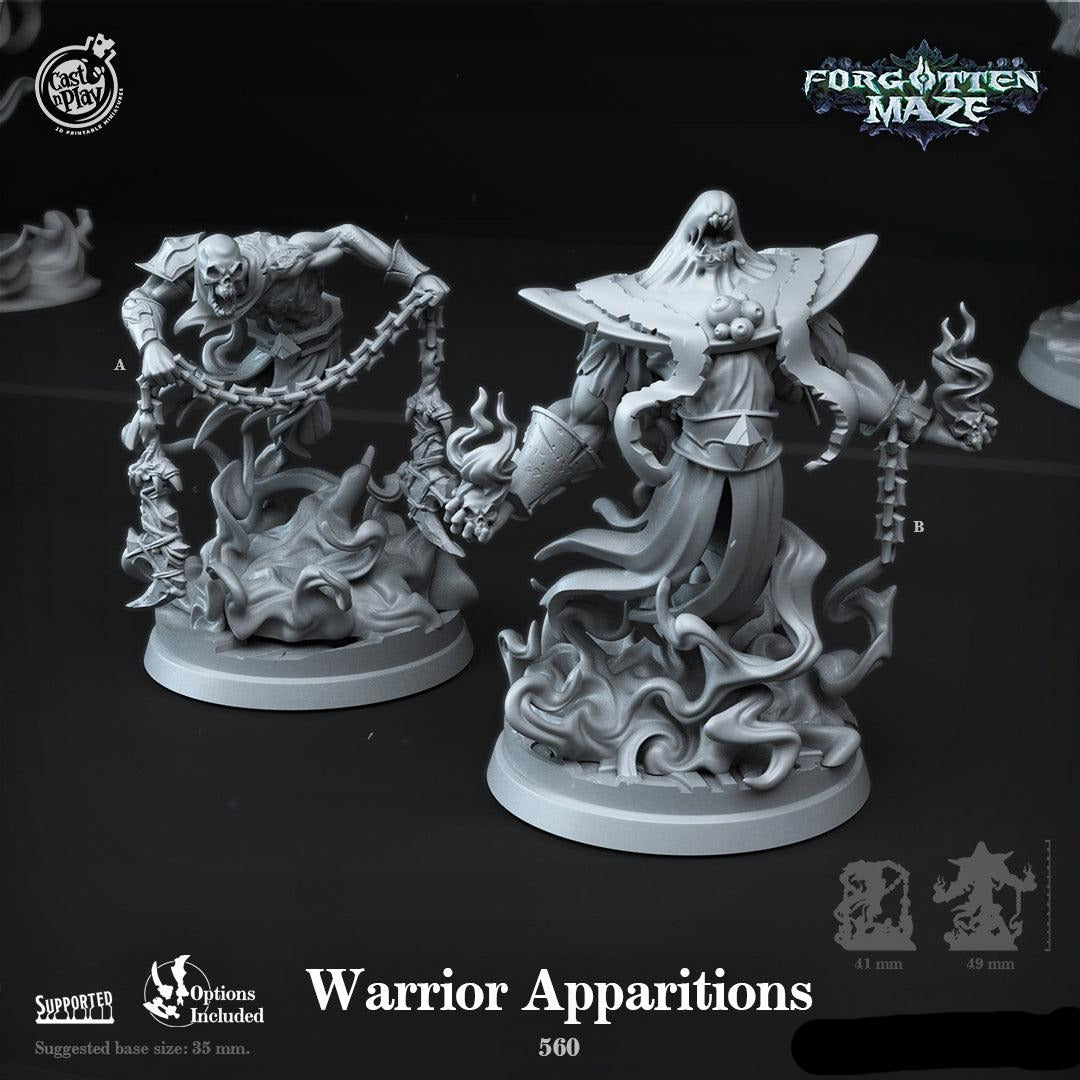 3D Printed Cast n Play Warrior Apparitions Forgotten Maze 28mm 32mm D&D (Online Only)