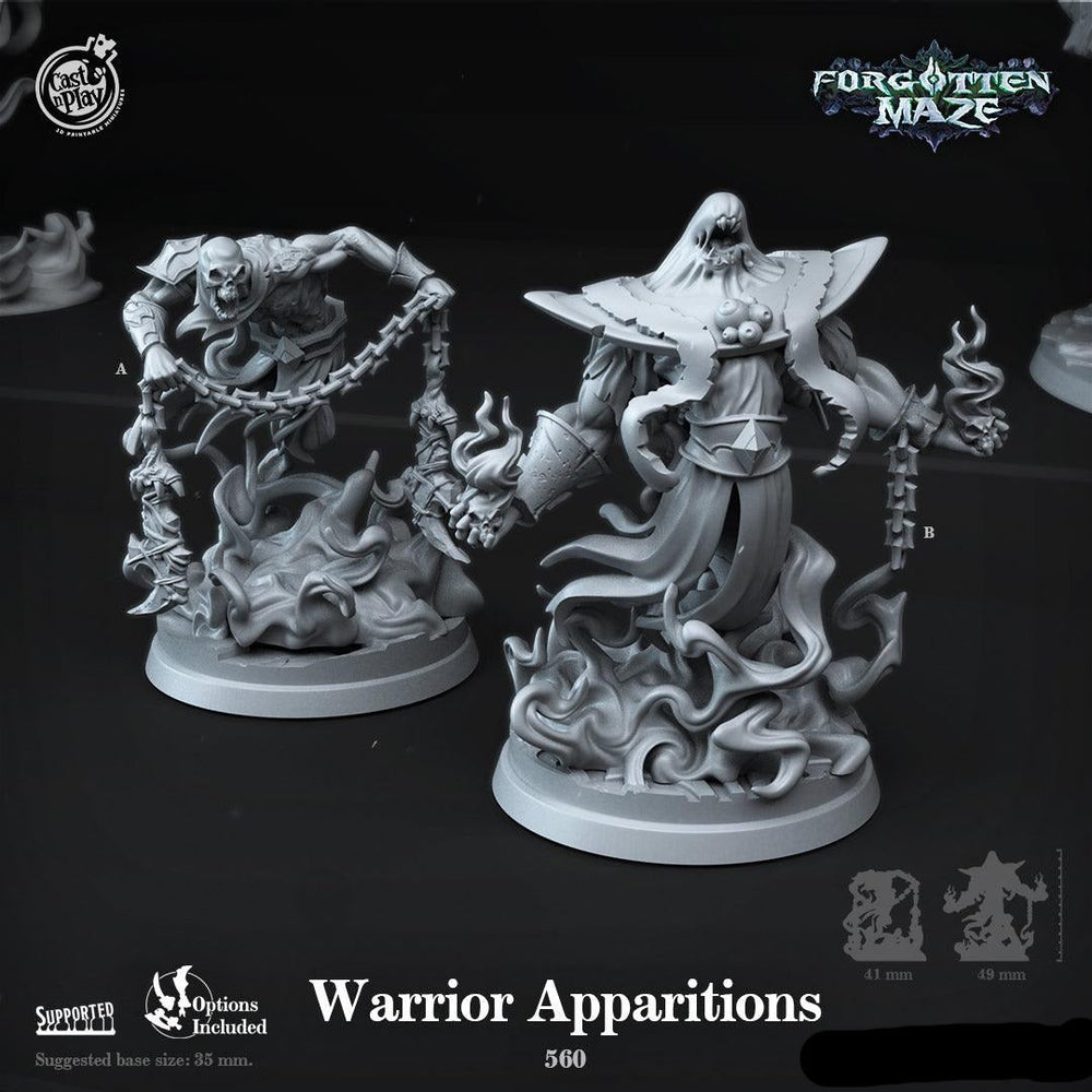 3D Printed Cast n Play Warrior Apparitions Forgotten Maze 28mm 32mm D&D (Online Only)