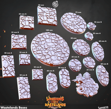 3D Printed Cast n Play Wastelands Bases Warriors of the Wastelands 28mm 32mm D&D (Online Only)