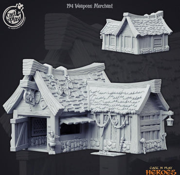 3D Printed Cast n Play Weapons Merchant Building Heroes Vol. 1 28mm 32mm D&D (Online Only)