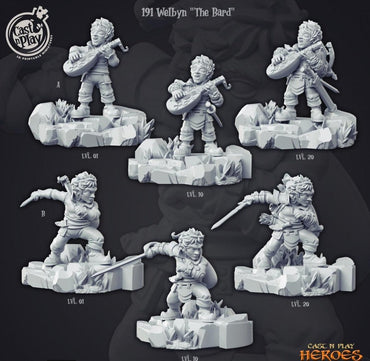 3D Printed Cast n Play Welbyn the Bard Heroes Vol. 1 28mm 32mm D&D (Online Only)