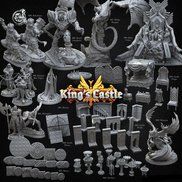 3D Printed Cast n Play White Dragon King's Castle 28 32mm D&D (Online Only)