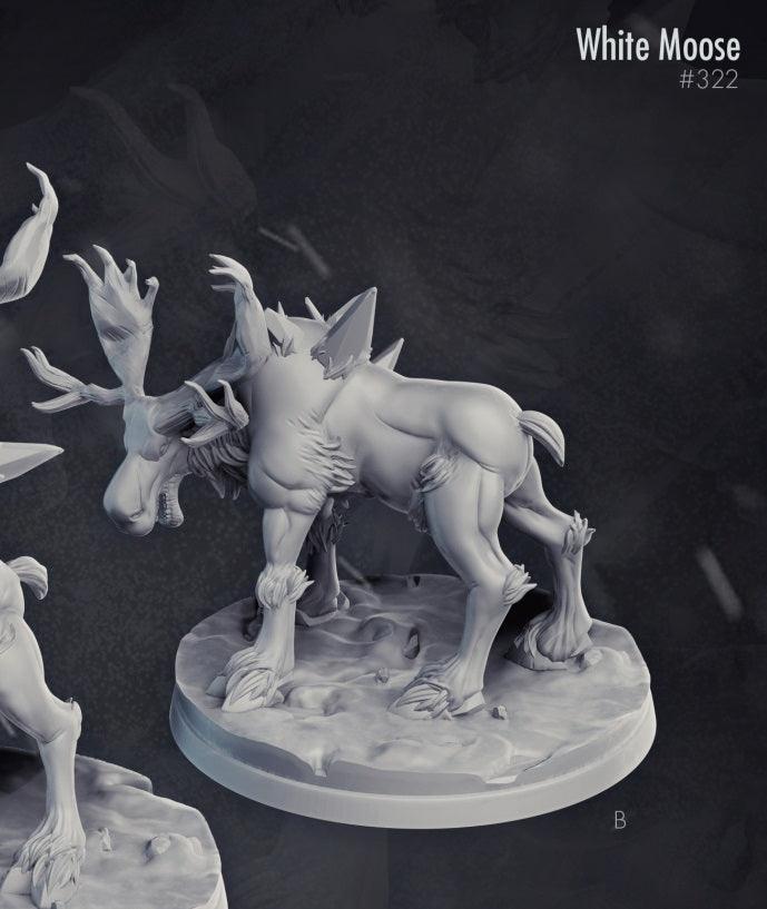 3D Printed Cast n Play White Moose 28mm 32mm D&D (Online Only)