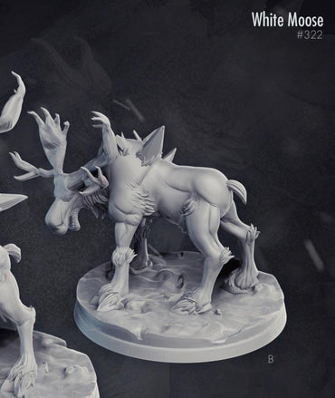 3D Printed Cast n Play White Moose 28mm 32mm D&D (Online Only)