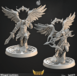 3D Printed Cast n Play Winged Justiciars Shields of Dawn 28mm 32mm D&D (Online Only)