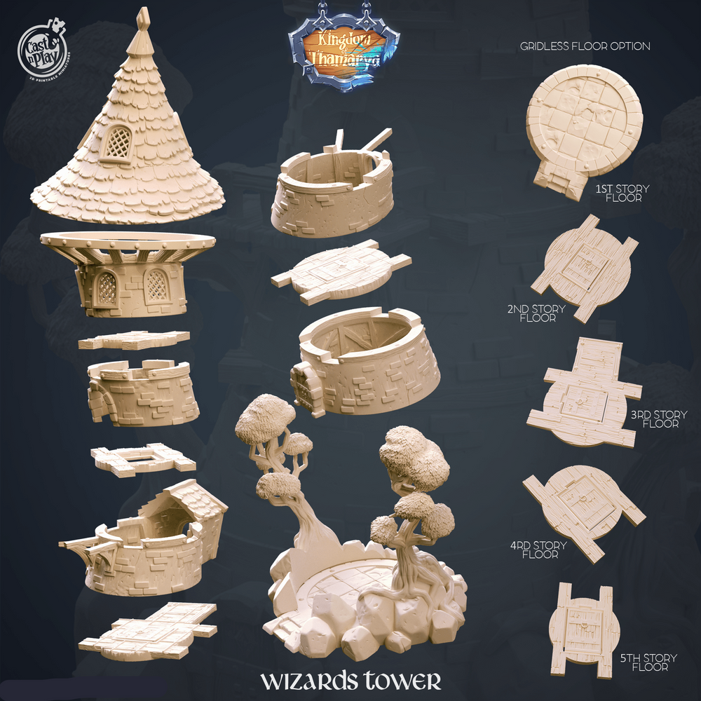 3D Printed Cast n Play Wizard's Tower Kingdom Of Thamarya 28mm 32mm D&D (Online Only)