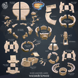 3D Printed Cast n Play Wizard's Tower Kingdom Of Thamarya 28mm 32mm D&D (Online Only)