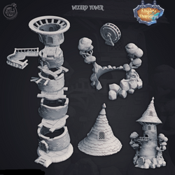 3D Printed Cast n Play Wizard's Tower Kingdom Of Thamarya 28mm 32mm D&D (Online Only)
