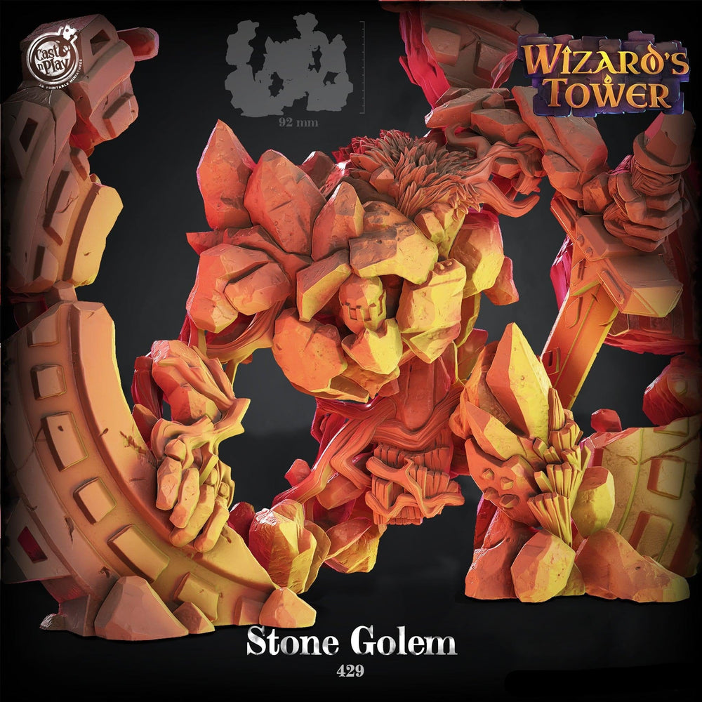 3D Printed Cast n Play Wizard's Tower - Stone Golem 28mm 32mm D&D (Online Only)