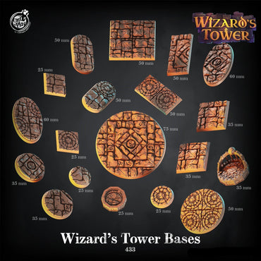 3D Printed Cast n Play Wizards Tower Bases Set 28mm 32mm D&D (Online Only)