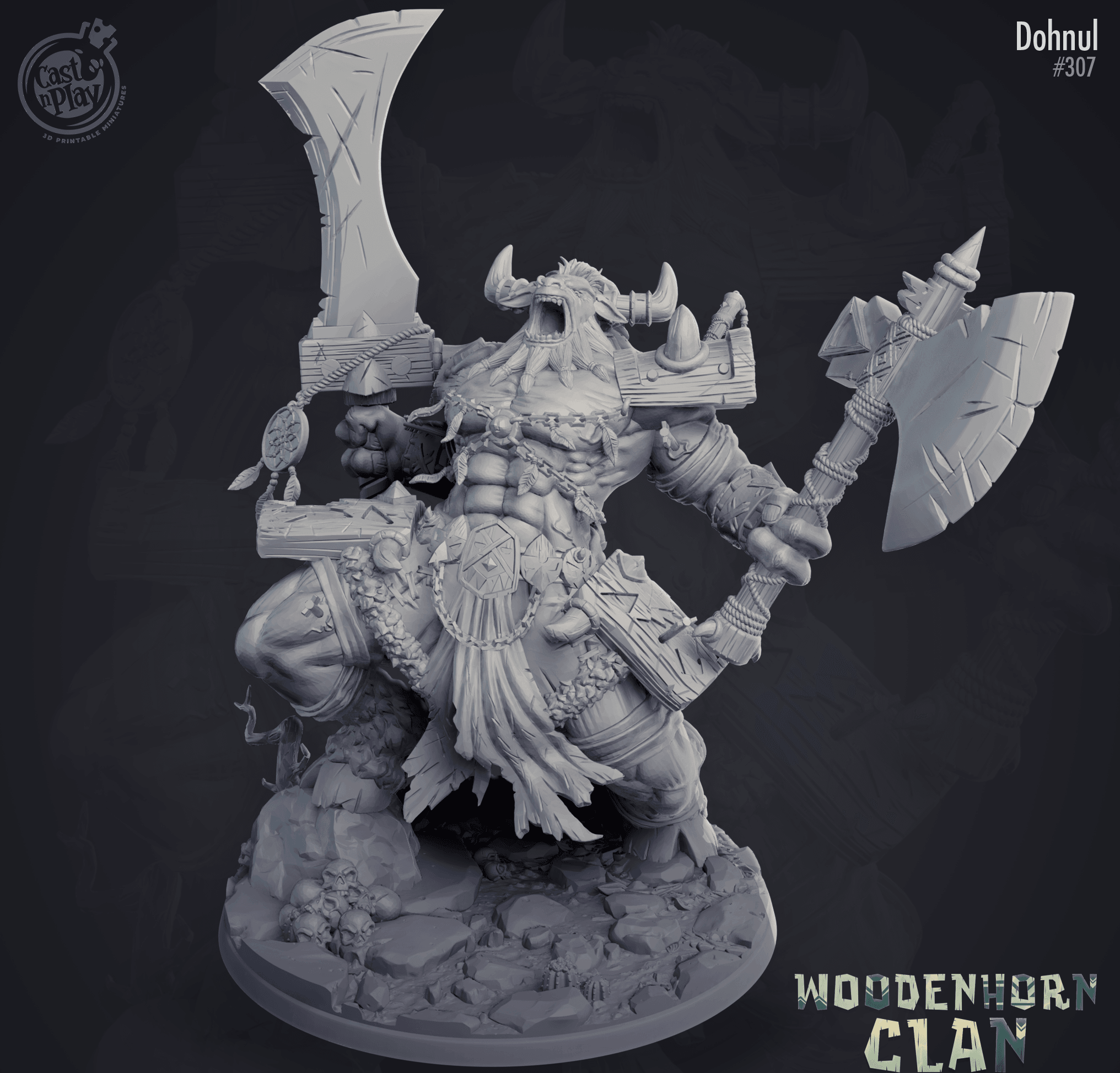 3D Printed Cast n Play Woodenhorn Clan - Monster Dohnul 28mm 32mm D&D (Online Only)