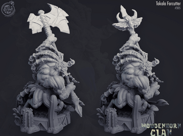 3D Printed Cast n Play Woodenhorn Clan - Tokala Farcutter 28mm 32mm D&D (Online Only)