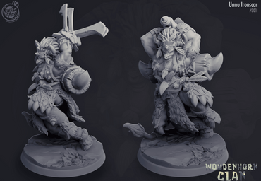 3D Printed Cast n Play Woodenhorn Clan - Unnu Ironscar 28mm 32mm D&D (Online Only)