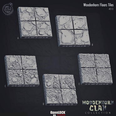 3D Printed Cast n Play Woodenhorn Clan - Woodenhorn Floors Tiles 28mm 32mm D&D (Online Only)