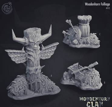 3D Printed Cast n Play Woodenhorn Clan - Woodenhorn Folliage 28mm 32mm D&D (Online Only)