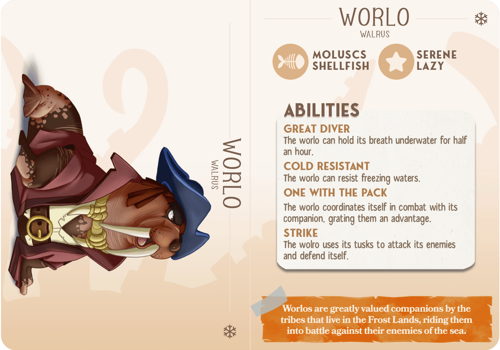 3D Printed Cast n Play Worlo - Walrus Companions 28mm 32mm D&D (Online Only)