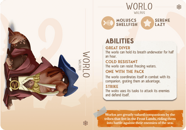 3D Printed Cast n Play Worlo - Walrus Companions 28mm 32mm D&D (Online Only)