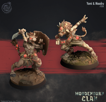 3D Printed Cast n Play Yami and Maadru Woodenhorn Clan 28mm 32mm D&D (Online Only)