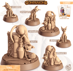 3D Printed Cast n Play Ynx - Sphinx Cat Companions 28mm 32mm D&D (Online Only)