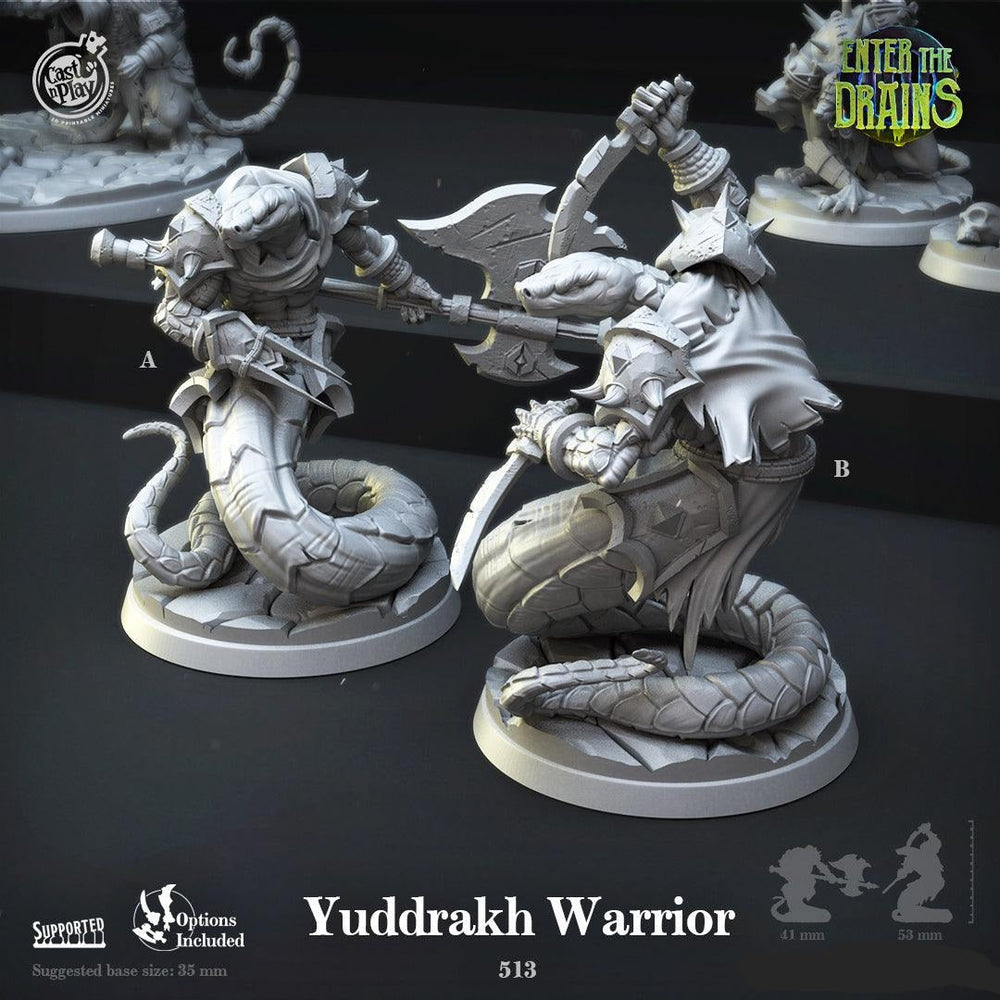 3D Printed Cast n Play Yuddrakh Warrior Enter the Drains 28mm 32mm D&D (Online Only)