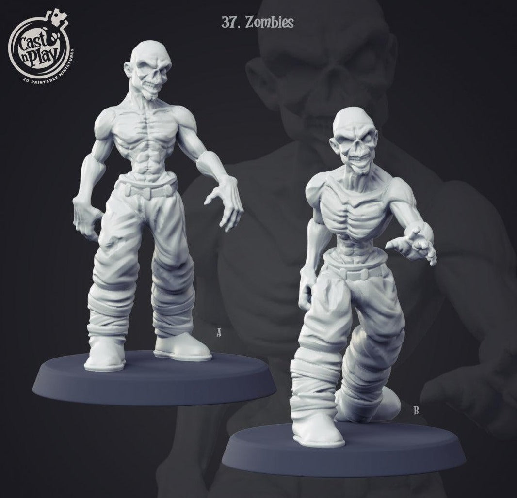 3D Printed Cast n Play Zombies 28mm 32mm D&D (Online Only)