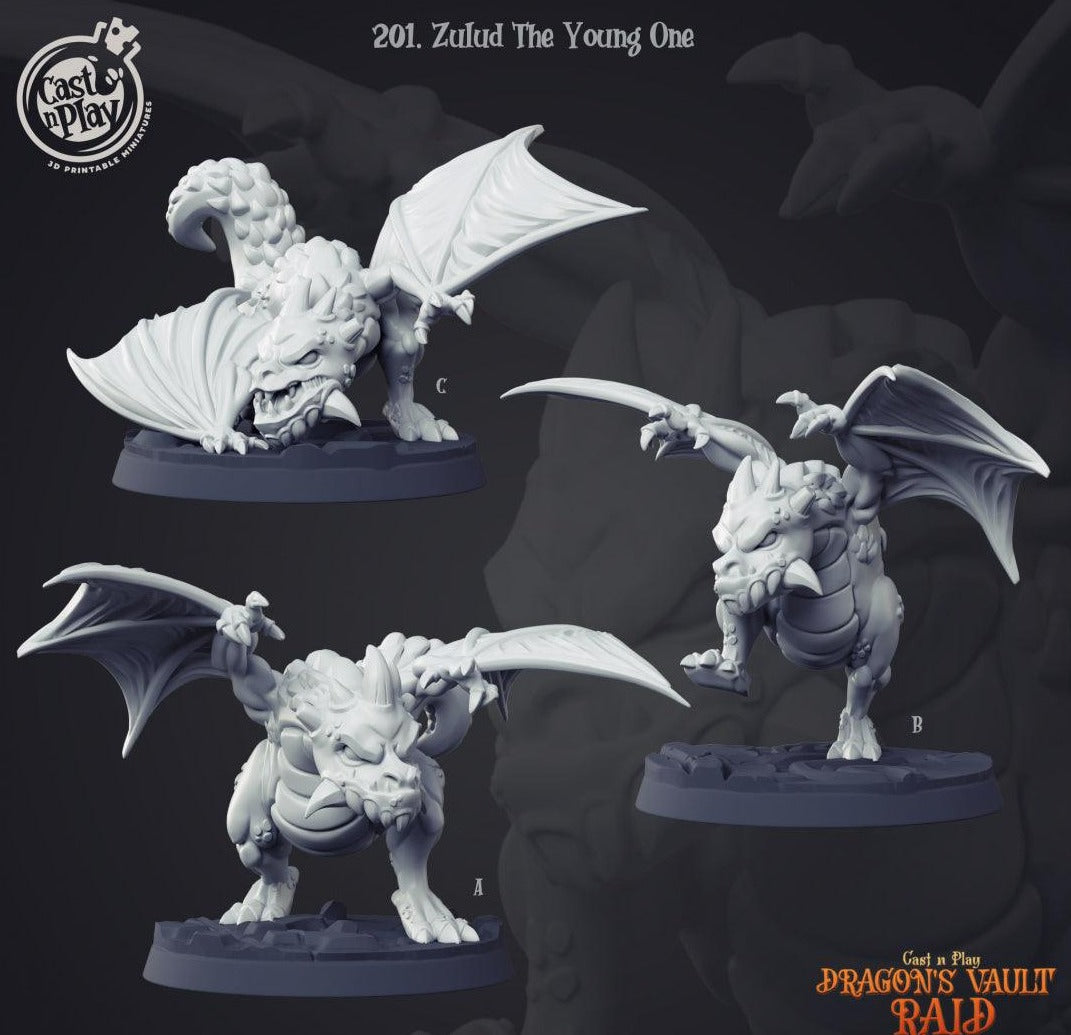 3D Printed Cast n Play Zulud the Young One Baby Dragon 28 32mm D&D (Online Only)