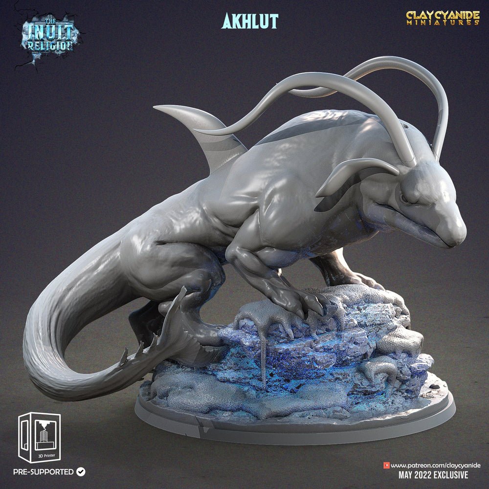 3D Printed Clay Cyanide Akhlut Inuit Religion Ragnarok D&D (Online Only)