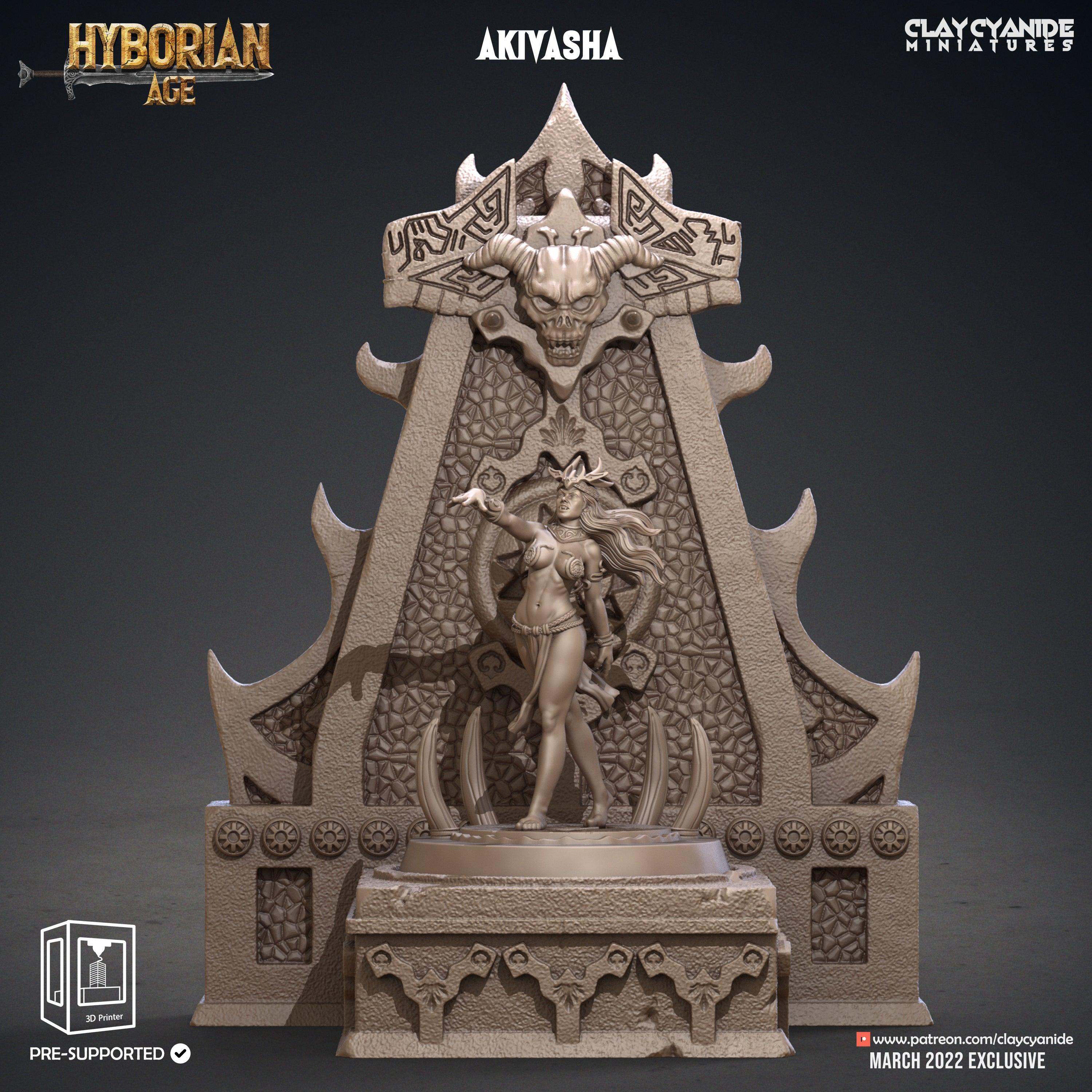 3D Printed Clay Cyanide Akivasha and Throne Hyborean Age Ragnarok D&D (Online Only)