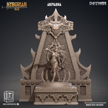 3D Printed Clay Cyanide Akivasha and Throne Hyborean Age Ragnarok D&D (Online Only)