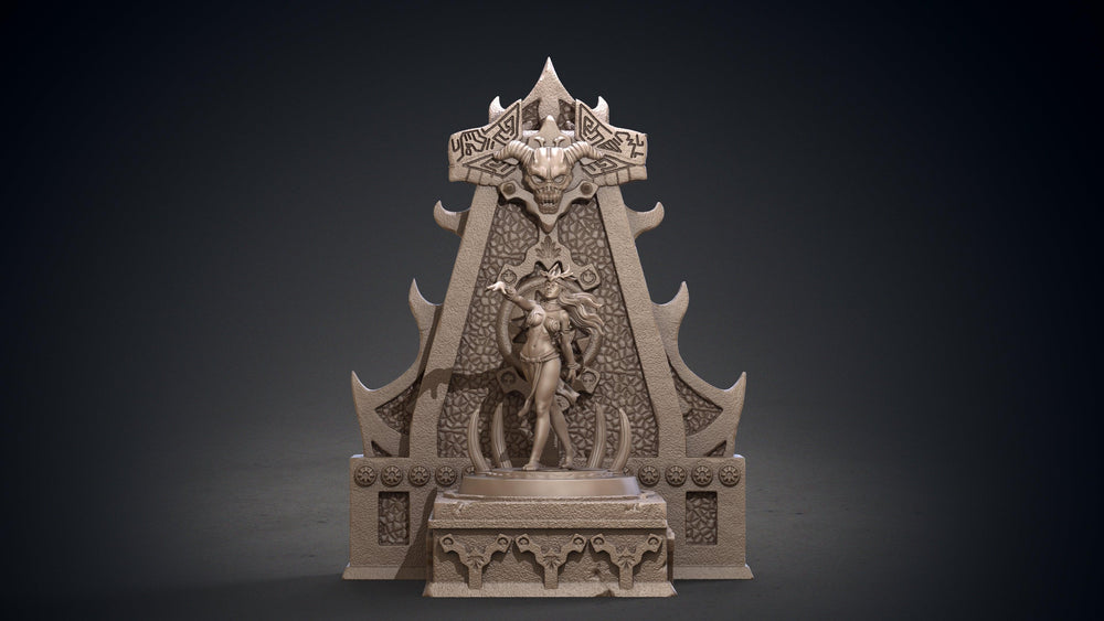 3D Printed Clay Cyanide Akivasha and Throne Hyborean Age Ragnarok D&D (Online Only)
