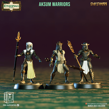 3D Printed Clay Cyanide Aksum Warriors Ethiopian Mythos 28 32 mm D&D (Online Only)