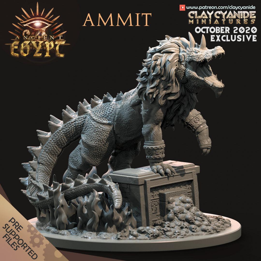 3D Printed Clay Cyanide Ammit Egyptian Mythology 28 32 mm D&D (Online Only)