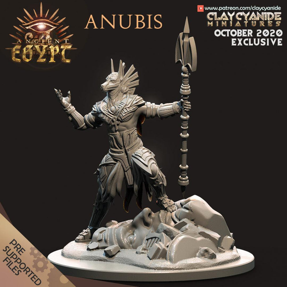 3D Printed Clay Cyanide Anubis Egyptian Mythology 28 32 mm D&D (Online Only)
