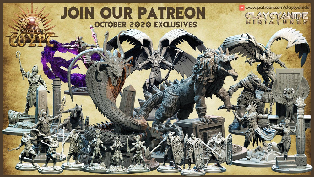 3D Printed Clay Cyanide Apophis Egyptian Mythology 28 32 mm D&D (Online Only)