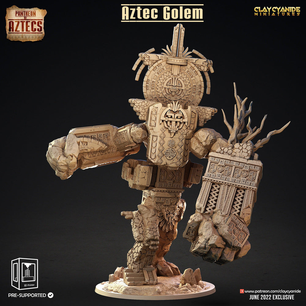 3D Printed Clay Cyanide Aztec Golem Pantheon of Aztecs Ragnarok D&D (Online Only)