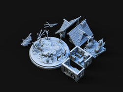 3D Printed Clay Cyanide Baba Yaga's Hut 28mm-32mm Ragnarok D&D (Online Only)