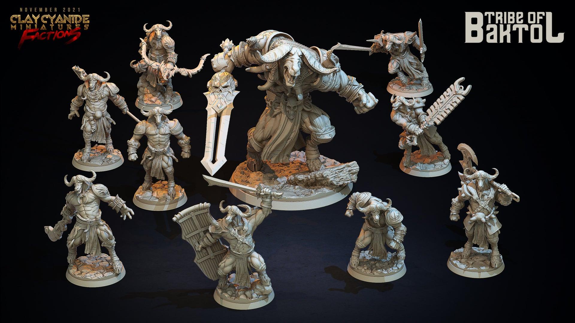 3D Printed Clay Cyanide Baktols Bull Minitours Factions Ragnarok D&D (Online Only)