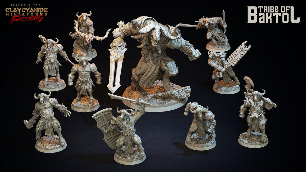 3D Printed Clay Cyanide Baktols Bull Minitours Factions Ragnarok D&D (Online Only)