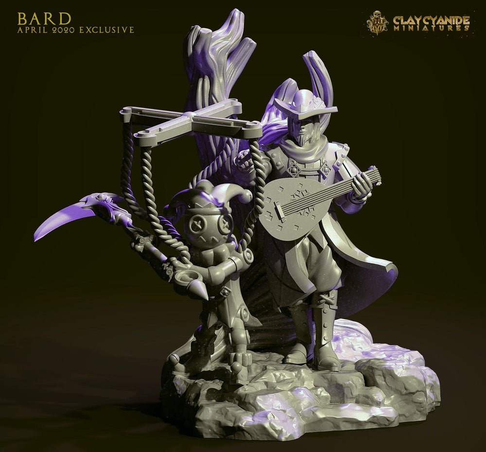 3D Printed Clay Cyanide Bard 28mm-32mm Ragnarok D&D (Online Only)