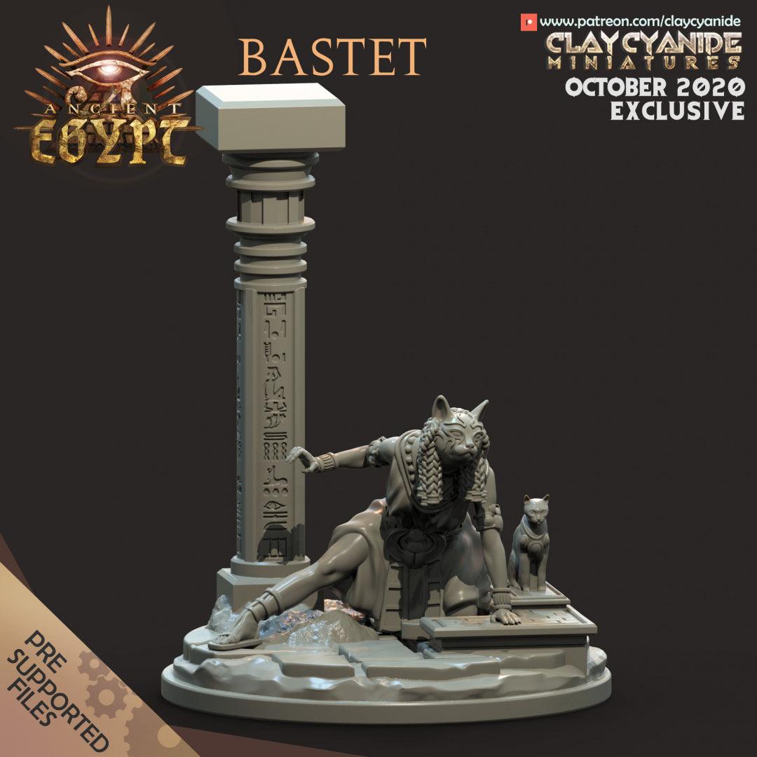 3D Printed Clay Cyanide Bastet Egyptian Mythology 28 32 mm D&D (Online Only)