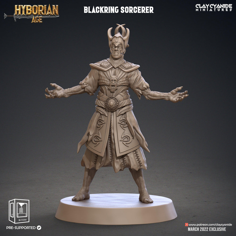 3D Printed Clay Cyanide Blackring Sorcerers Set Hyborean Age 28mm -32mm Ragnarok D&D (Online Only)