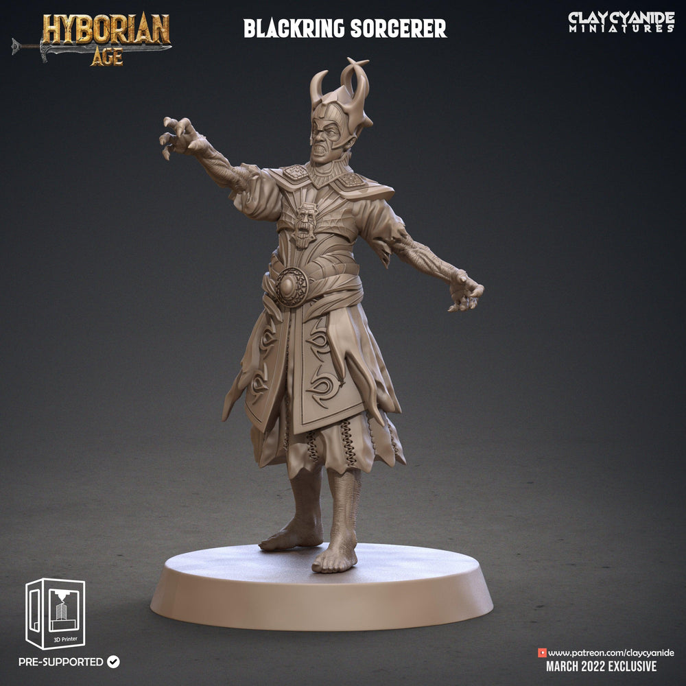3D Printed Clay Cyanide Blackring Sorcerers Set Hyborean Age 28mm -32mm Ragnarok D&D (Online Only)