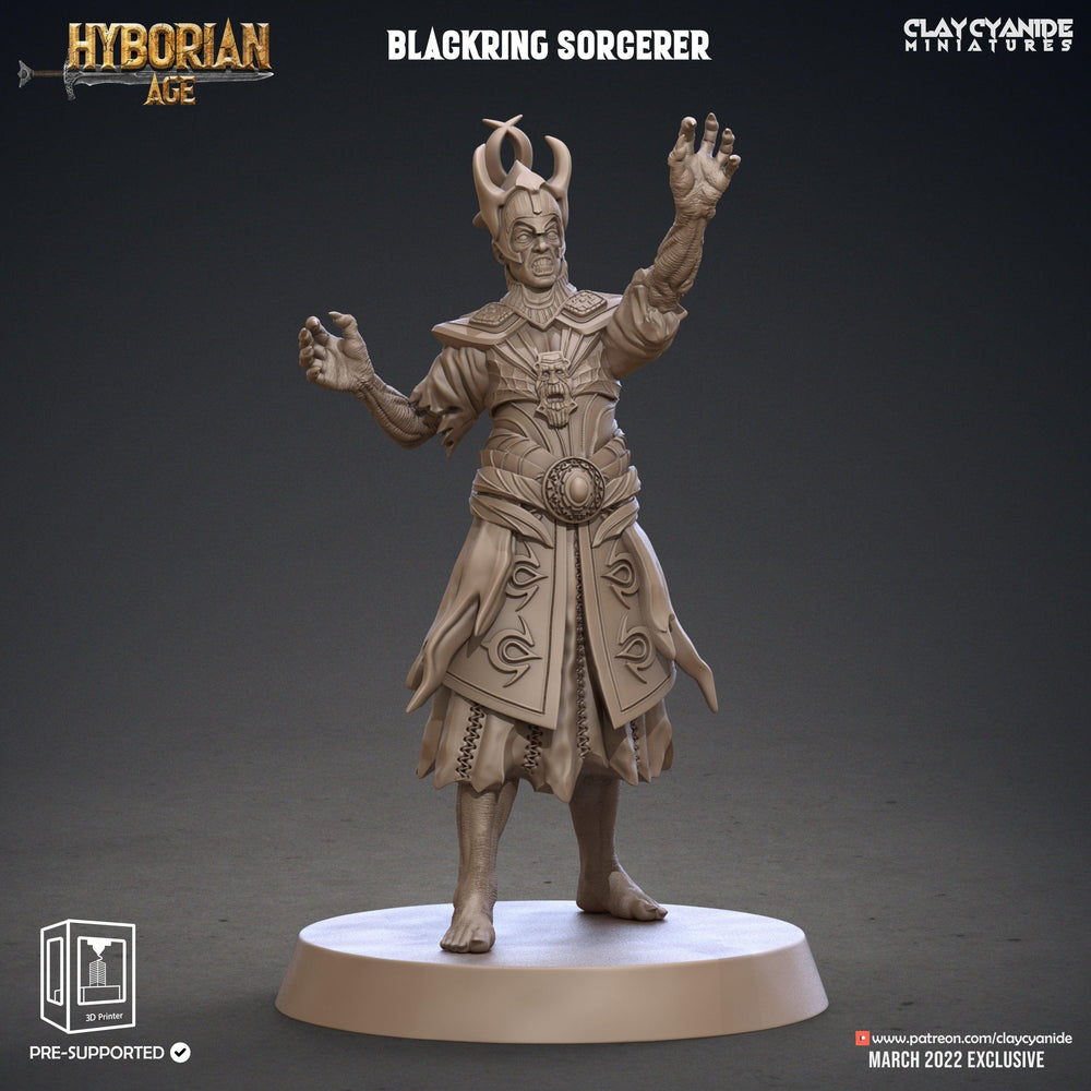 3D Printed Clay Cyanide Blackring Sorcerers Set Hyborean Age 28mm -32mm Ragnarok D&D (Online Only)